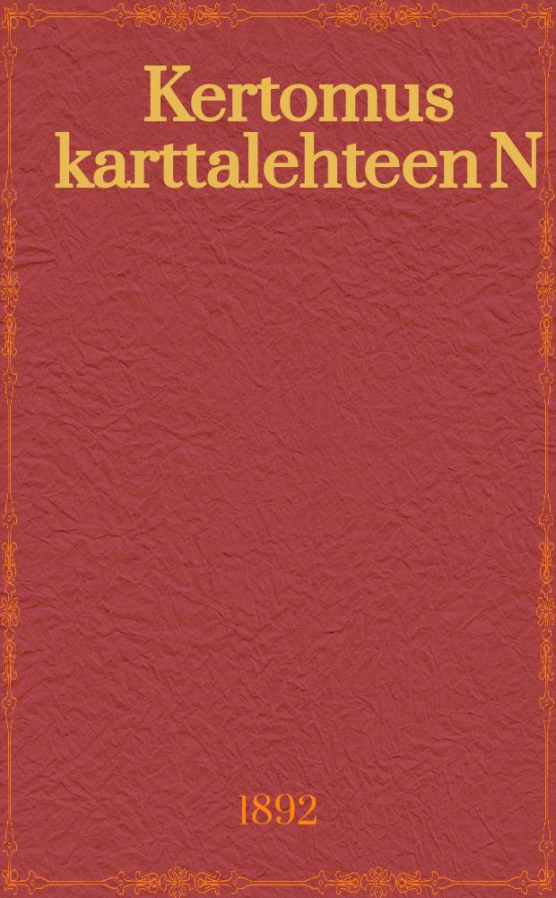 Kertomus karttalehteen N:o 21 = Отчёт к карте № 21