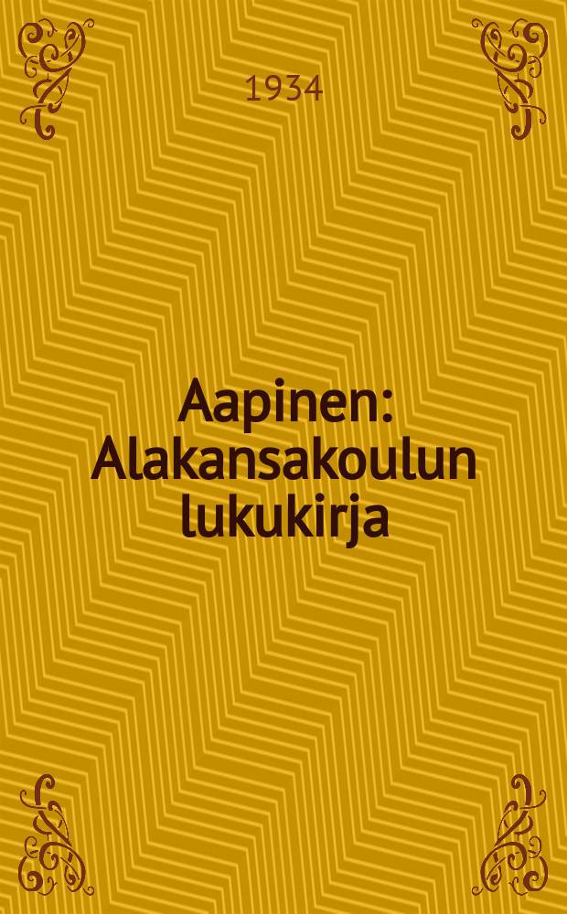 Aapinen : Alakansakoulun lukukirja = Азбука.