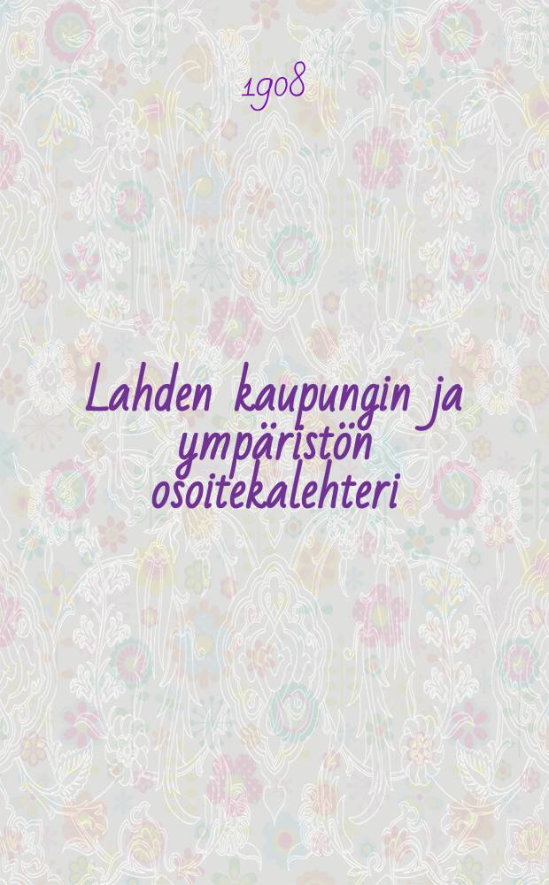 Lahden kaupungin ja ympäristön osoitekalehteri