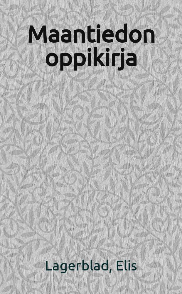 Maantiedon oppikirja