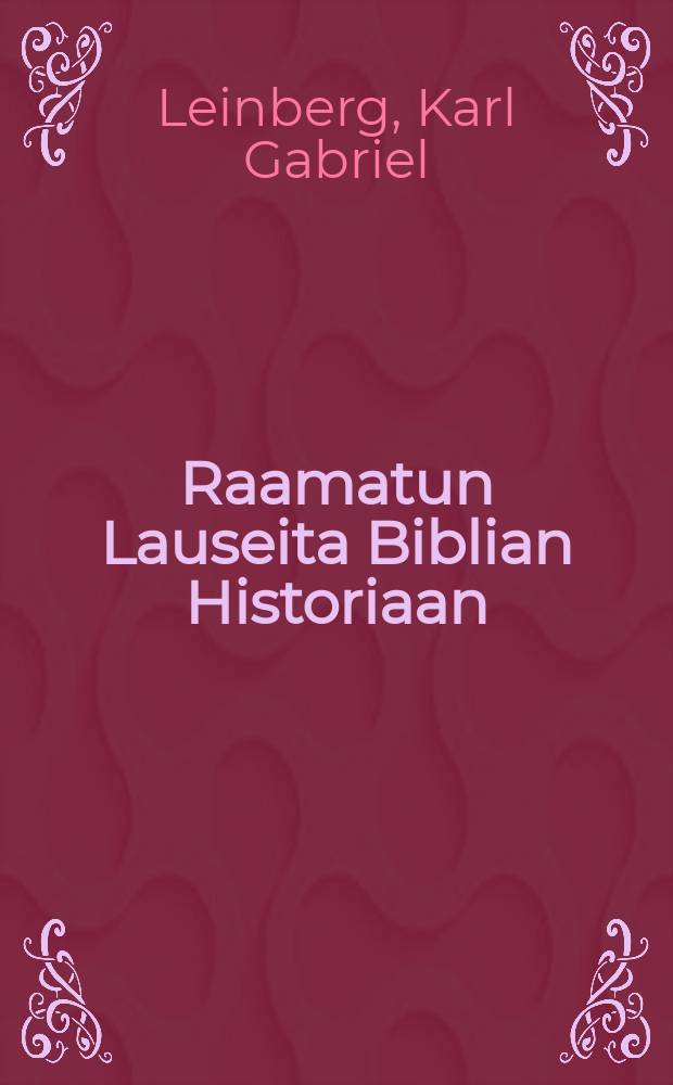 Raamatun Lauseita Biblian Historiaan