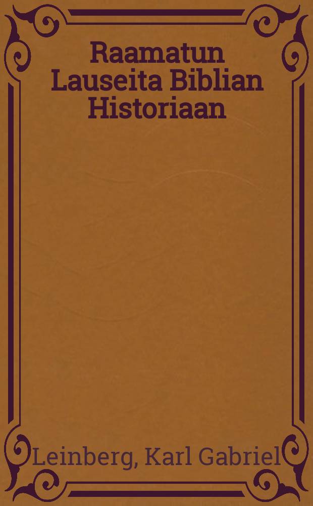 Raamatun Lauseita Biblian Historiaan