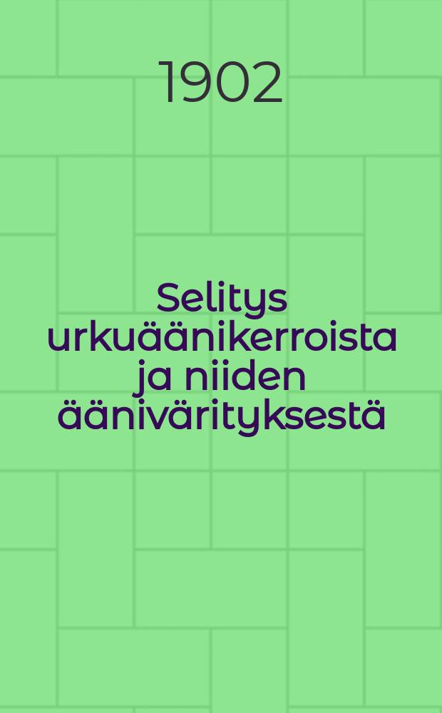 Selitys urku&auml;&auml;nikerroista ja niiden &auml;&auml;niv&auml;rityksest&auml;