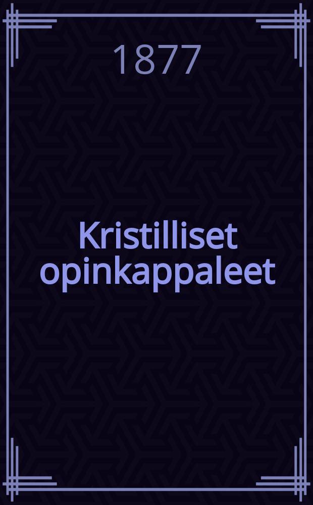 Kristilliset opinkappaleet