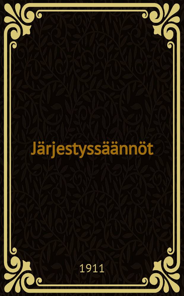 Järjestyssäännöt