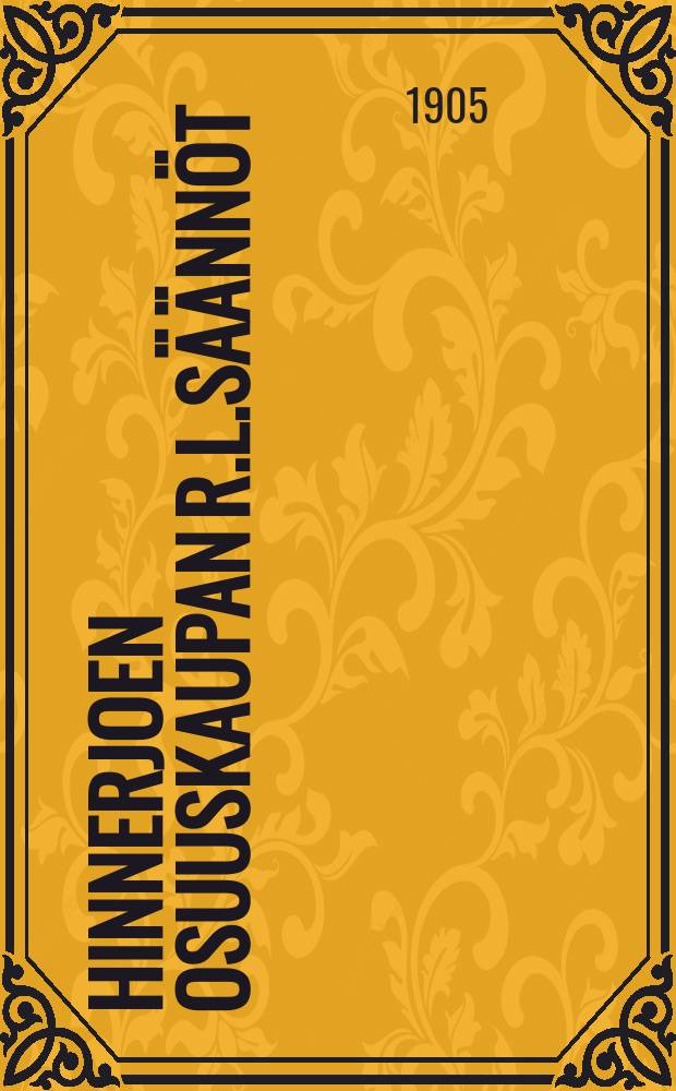Hinnerjoen Osuuskaupan r.l.säännöt