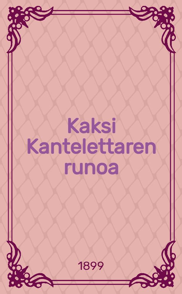 Kaksi Kantelettaren runoa; Auringon kanssa kilpaileva tyttö