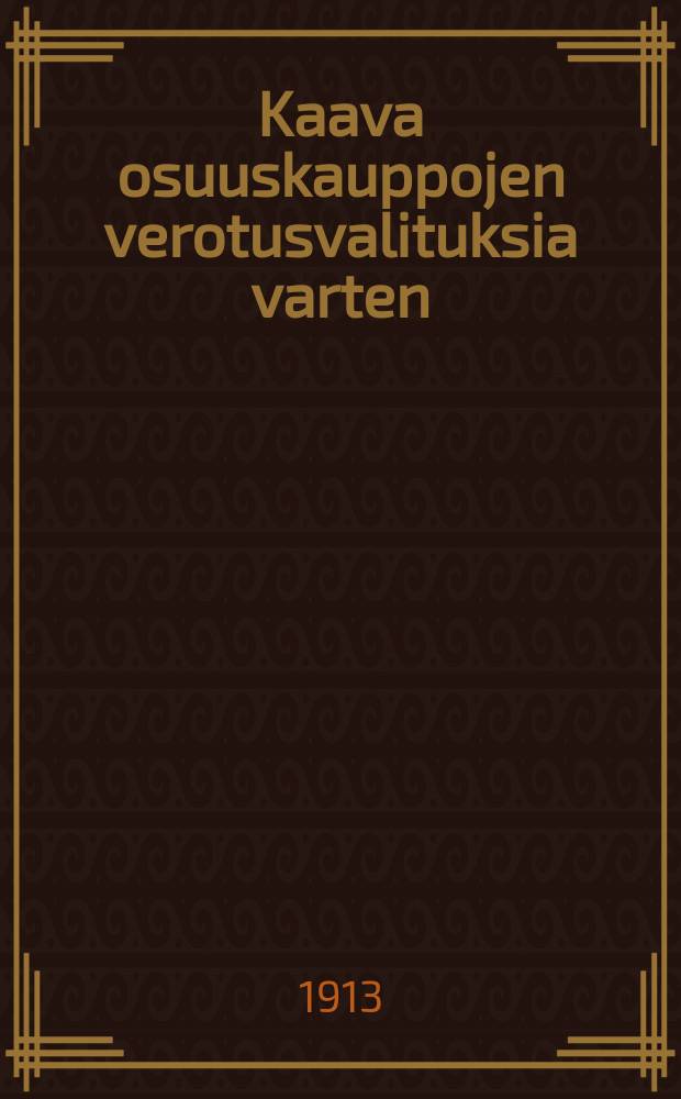 Kaava osuuskauppojen verotusvalituksia varten