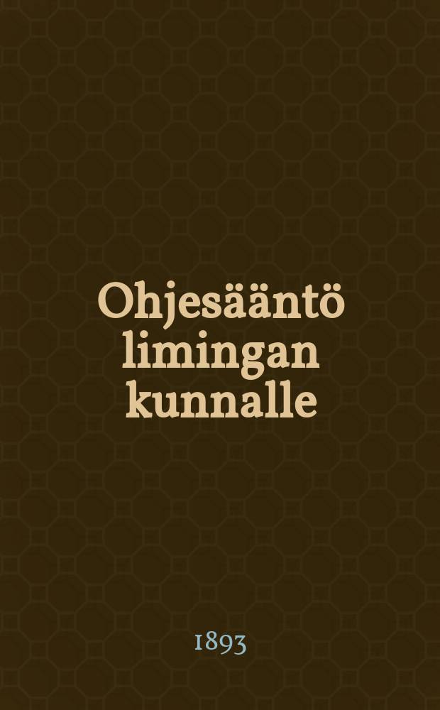 Ohjesääntö limingan kunnalle