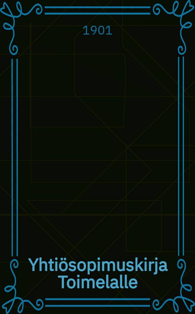 Yhti&ouml;sopimuskirja Toimelalle