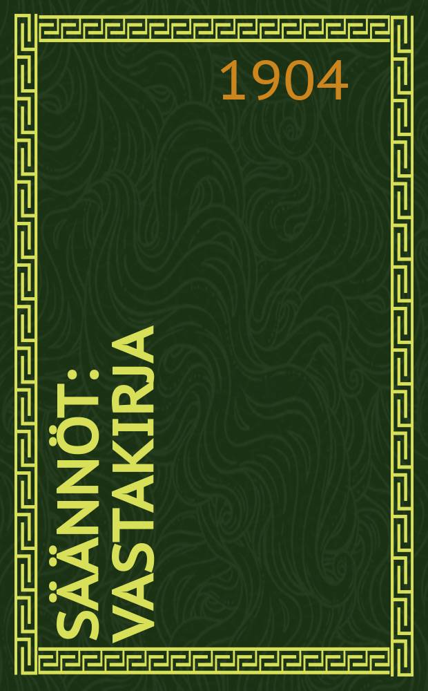 Säännöt : Vastakirja