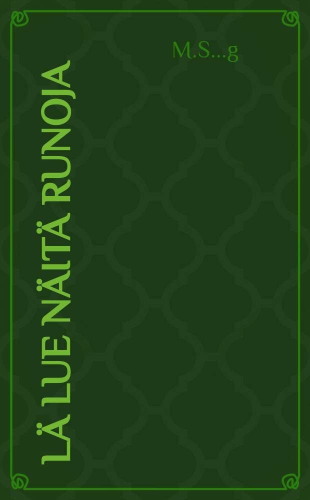 Älä lue näitä Runoja