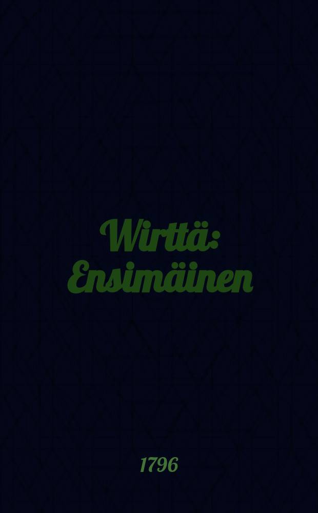 Wirttä : Ensimäinen: siitä surkuteldawastaraskasta raesatest, joka sinä 8 (sic) p. kesä kuusa wuonna 1734 Uskelan pitäjäsä, erinomattain emä kirkon läänisä, pellotsurkiast maahan löi; opixi ja synnin karttamisexi, yhdeldänuorukaiselda samasa seurakunnasa, kokonpandu, kuin on: Woi. Mitässielun huutelet, ja etc. W.k.Minun sielun jälken nyt pian. Mixissiis ihmiset nurisewat heidän eläisäns: jokainen nuriskam hänensyndejäns wastan. Jer. walit. wir. 3: v. 39