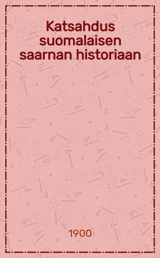 Katsahdus suomalaisen saarnan historiaan = Исторический обзор развития церковной проповеди в Финляндии.