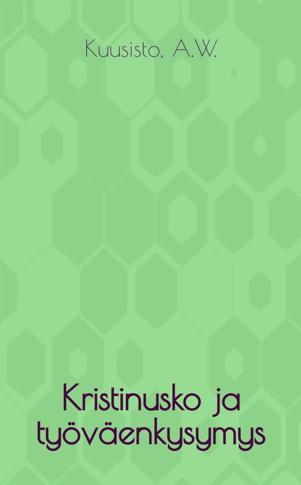 Kristinusko ja työväenkysymys