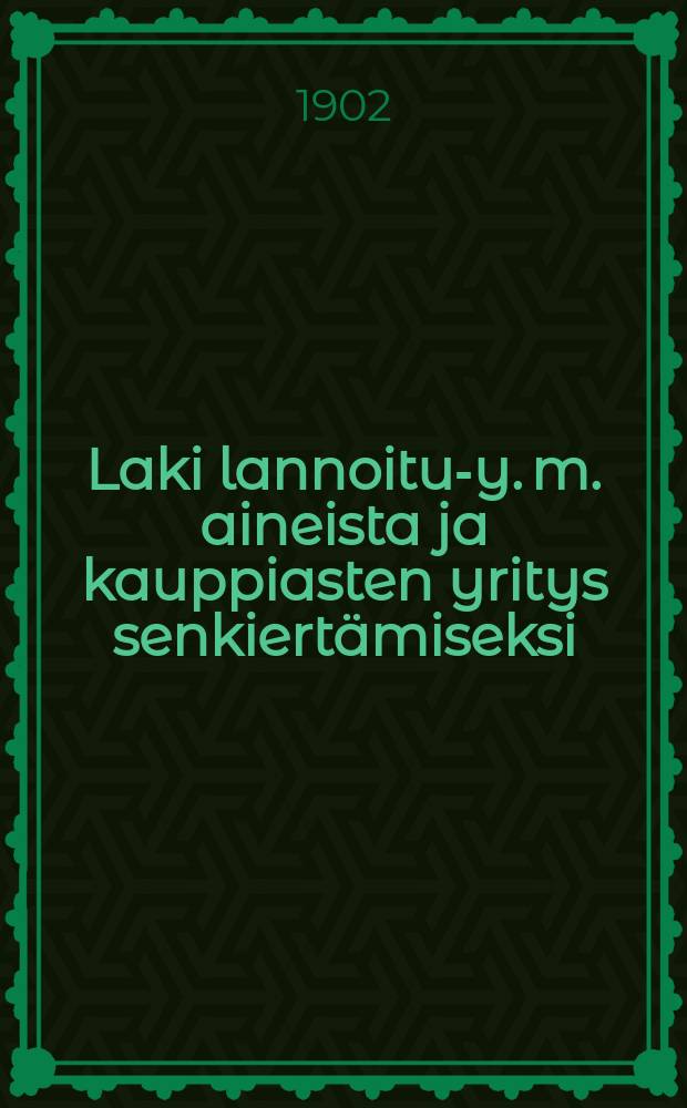 Laki lannoitus- y. m. aineista ja kauppiasten yritys senkiertämiseksi