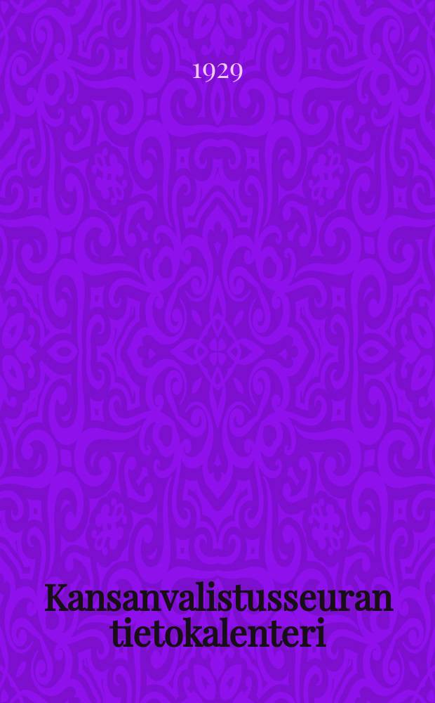 Kansanvalistusseuran tietokalenteri : 1922,1927-1930,1937-1938 : 22 vuosikerta