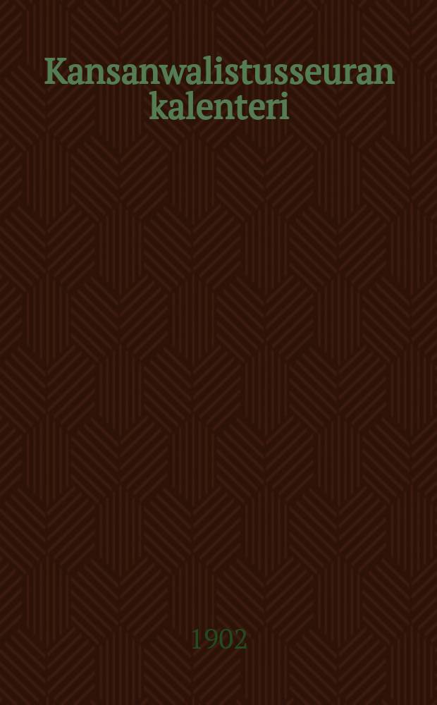 Kansanwalistusseuran kalenteri : 1881-1920,1925. Г.23:й,1903