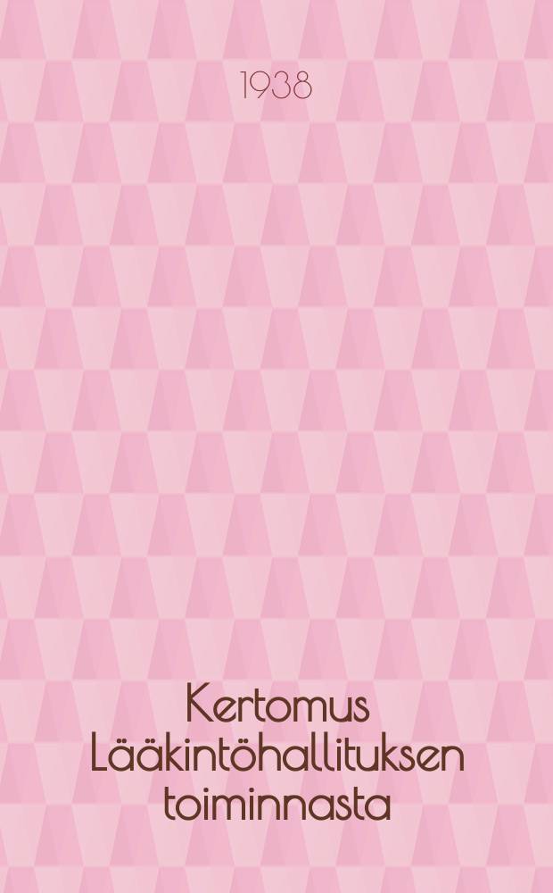 Kertomus Lääkintöhallituksen toiminnasta : vuosina 1928-1937 : Liite = Отчёт деятельности медицинского управления за 1928-1937 г.г.