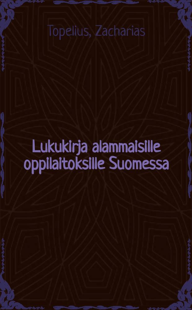 Lukukirja alammaisille oppilaitoksille Suomessa