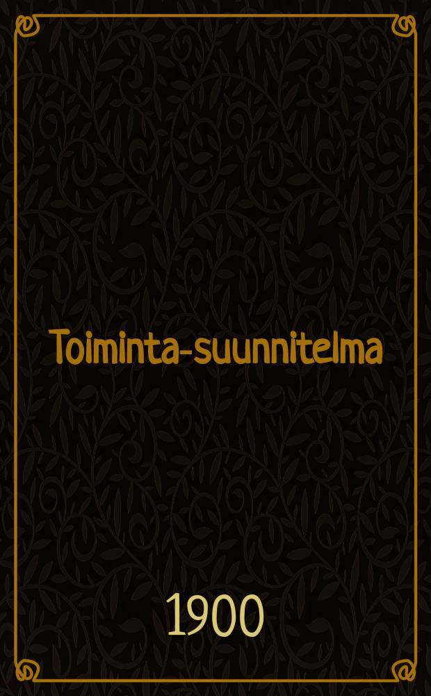 Toiminta-suunnitelma