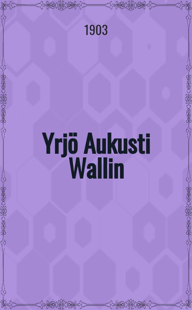 Yrjö Aukusti Wallin