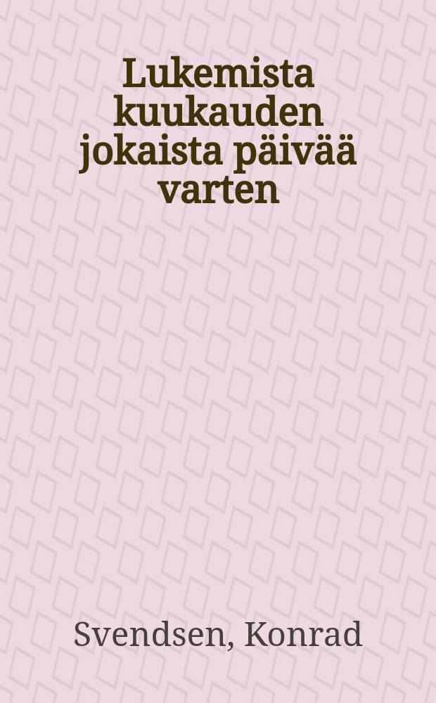 Lukemista kuukauden jokaista päivää varten