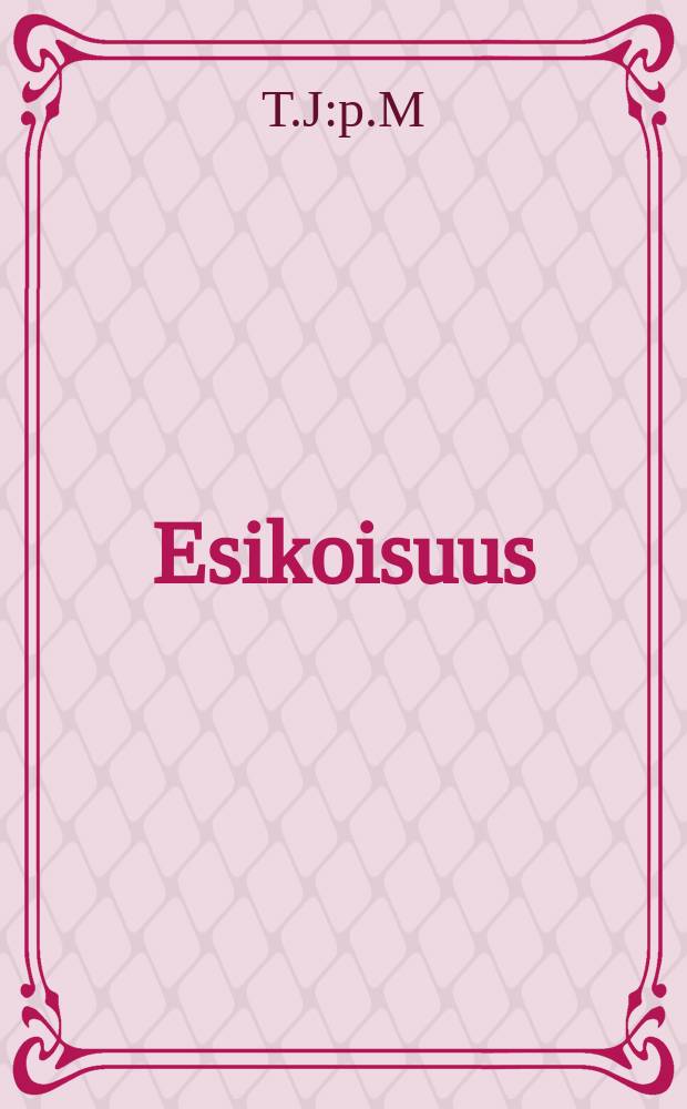 Esikoisuus