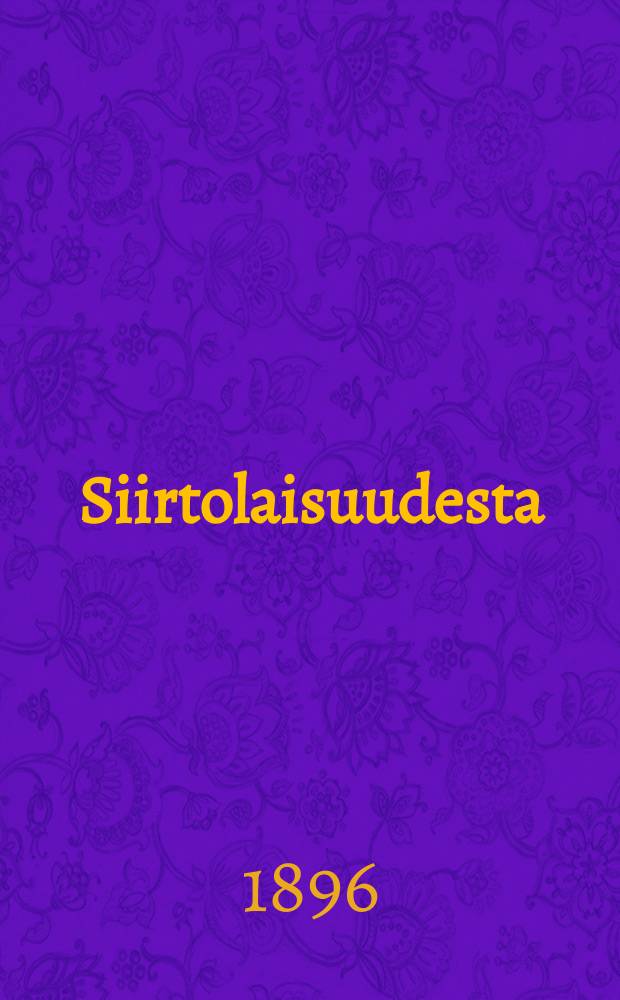Siirtolaisuudesta