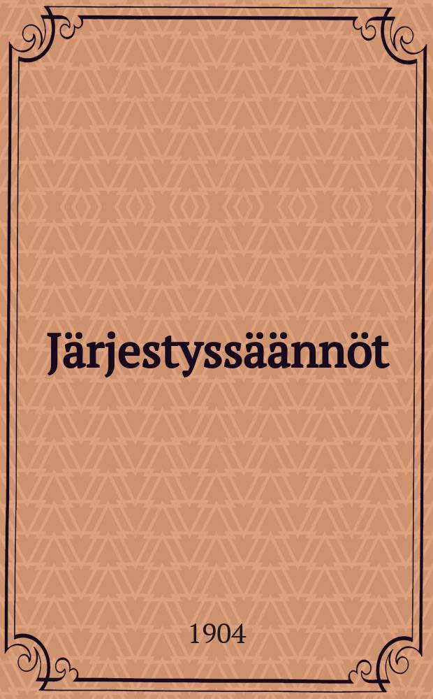 Järjestyssäännöt