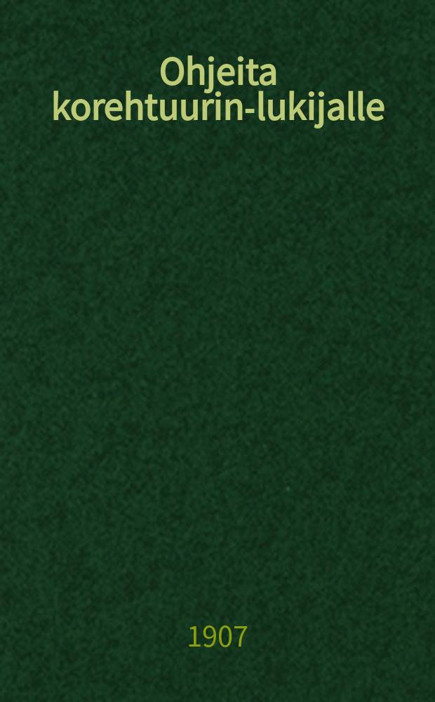 Ohjeita korehtuurin-lukijalle