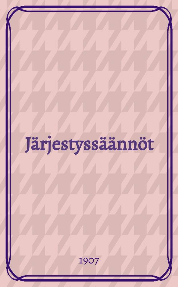 Järjestyssäännöt