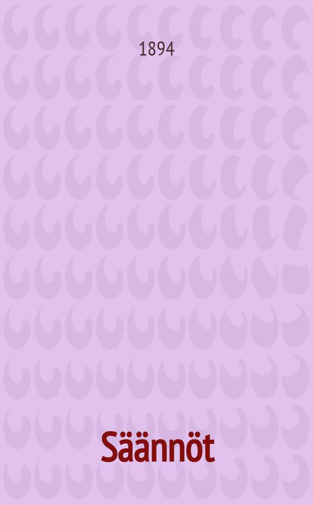 S&auml;&auml;nn&ouml;t