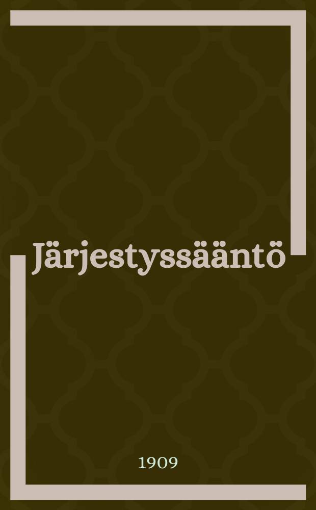 Järjestyssääntö