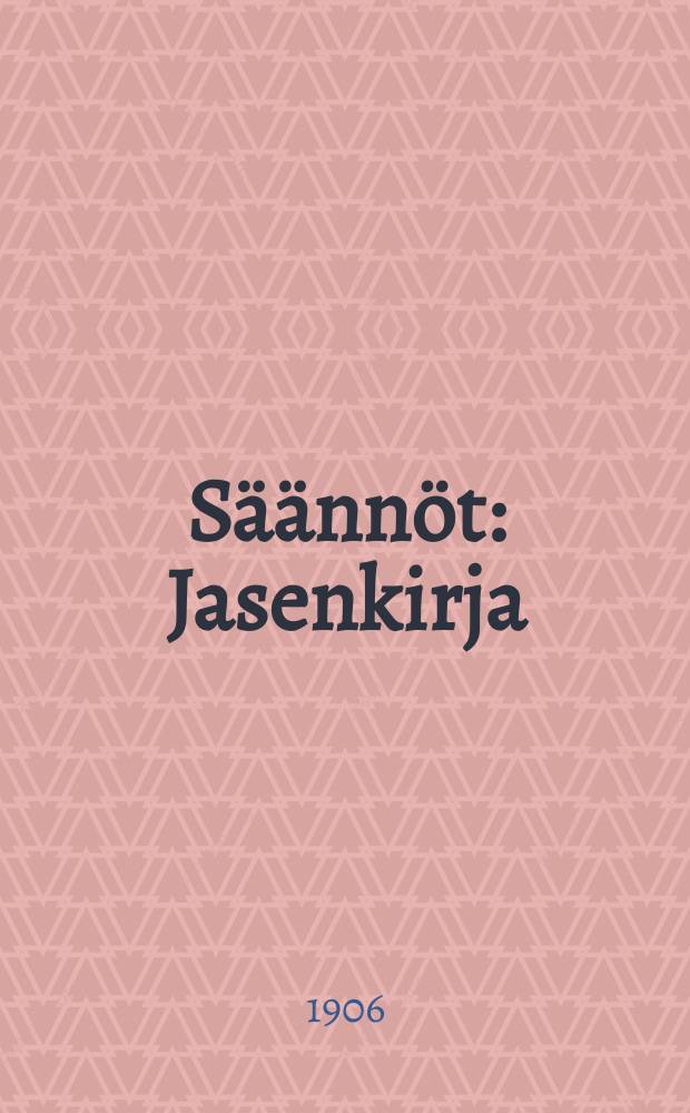 Säännöt : Jasenkirja