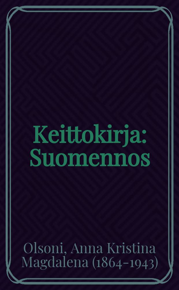 Keittokirja : Suomennos