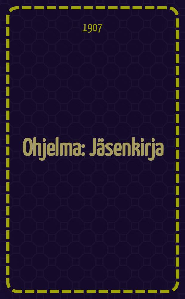 Ohjelma : J&auml;senkirja