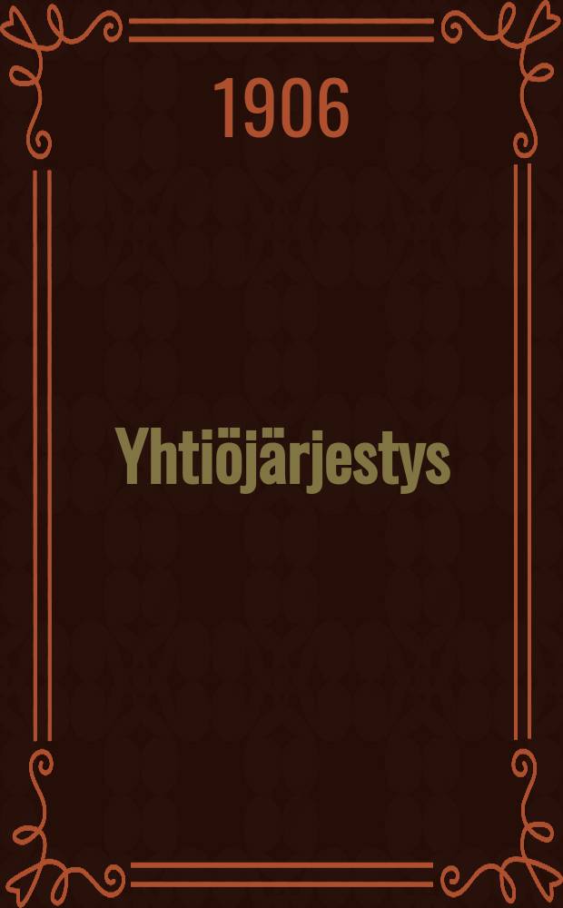 Yhti&ouml;j&auml;rjestys