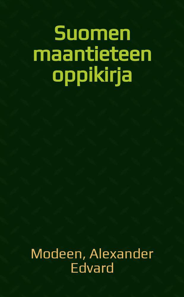 Suomen maantieteen oppikirja : Suomennos