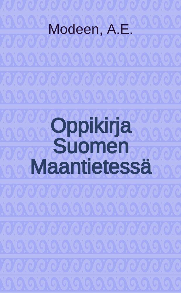 Oppikirja Suomen Maantietessä