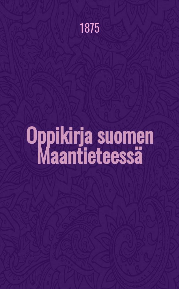 Oppikirja suomen Maantieteessä