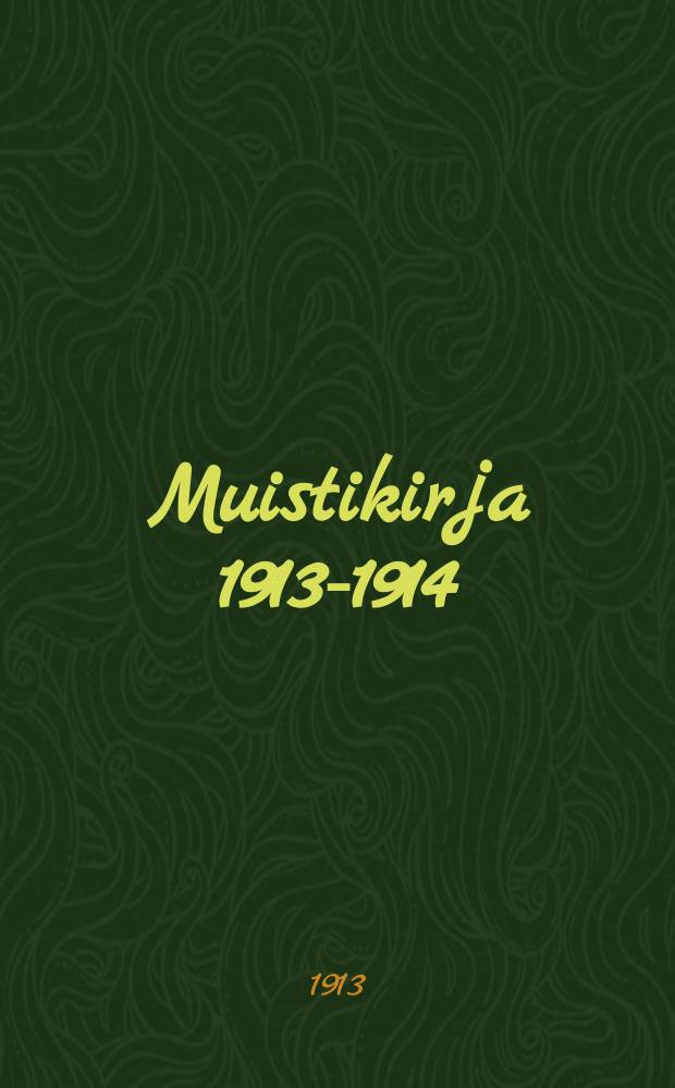Muistikirja 1913-1914