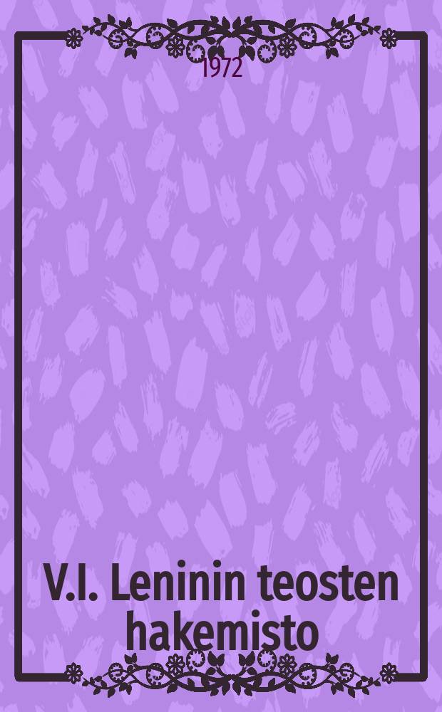 V.I. Leninin teosten hakemisto : 1-2