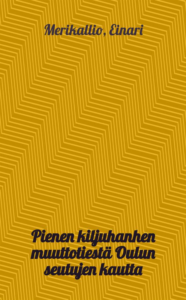 Pienen kiljuhanhen muuttotiestä Oulun seutujen kautta = Перелет дикого гуся
