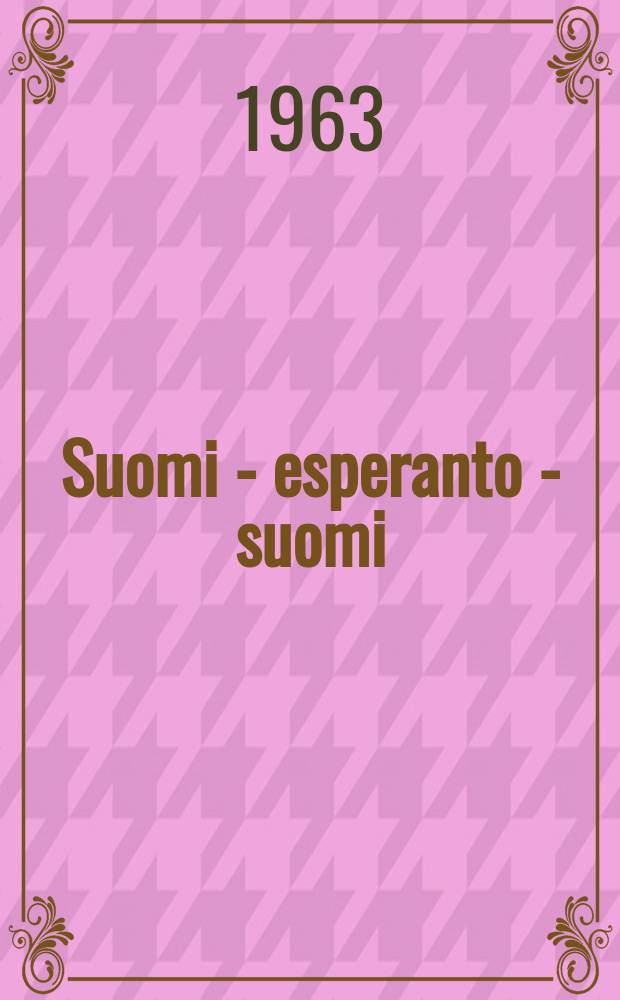 Suomi - esperanto - suomi