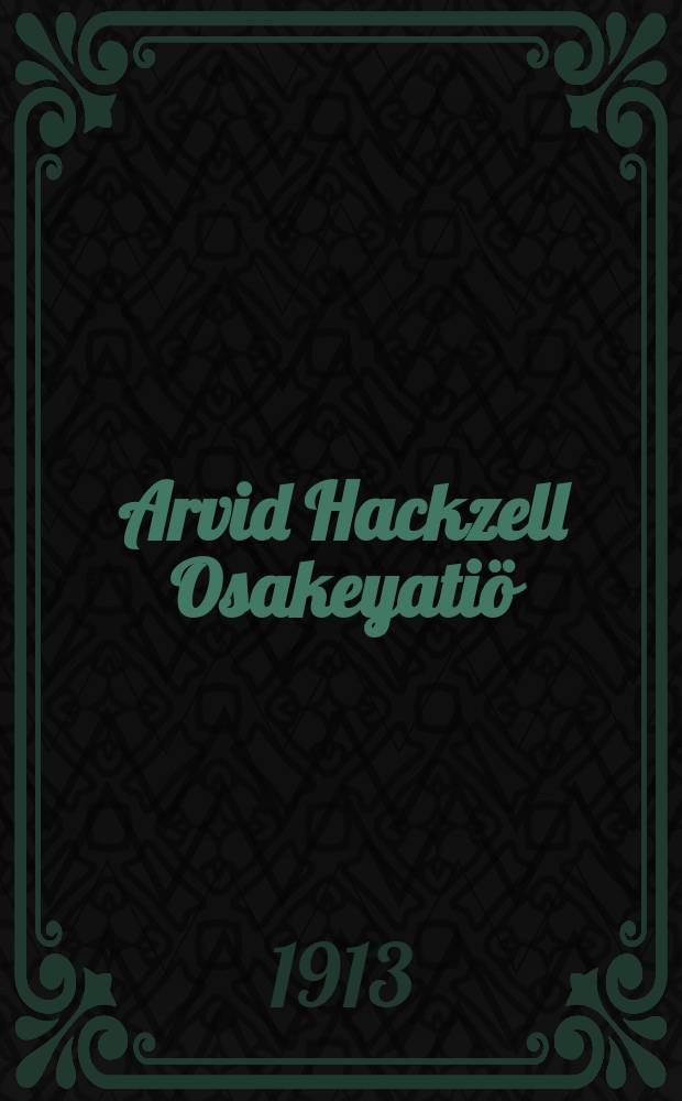 Arvid Hackzell Osakeyatiö : Kemi Hinnasto 1913-1914. 4 : Kehyslista hinnasto