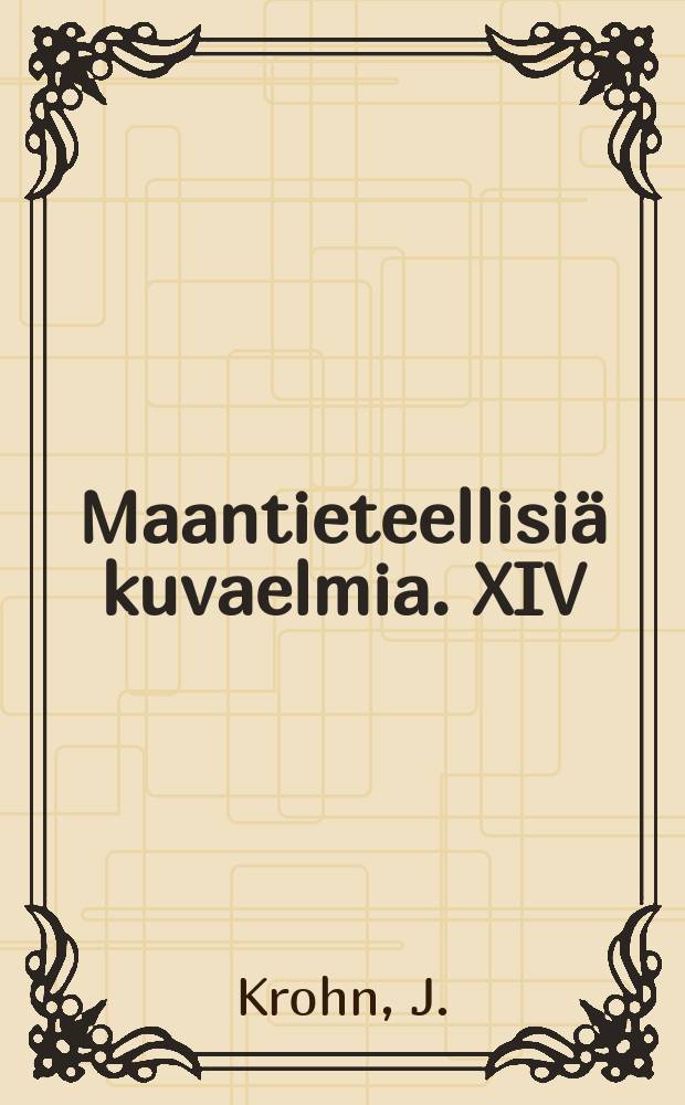 Maantieteellisiä kuvaelmia. XIV : Suomensuku