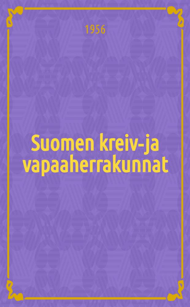 Suomen kreivi- ja vapaaherrakunnat