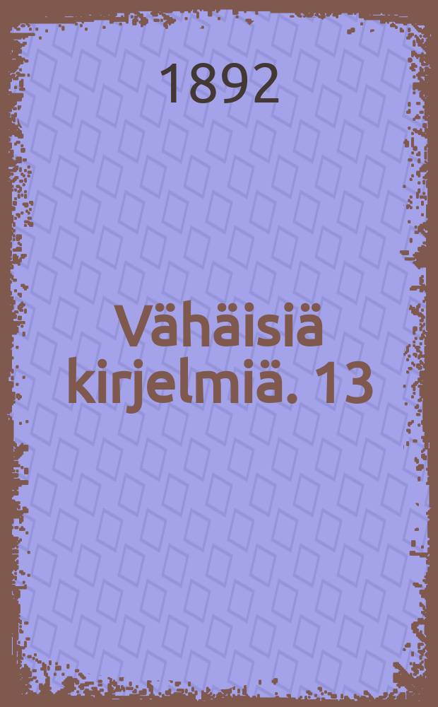 Vähäisiä kirjelmiä. 13 : Nurmeksen murteesta