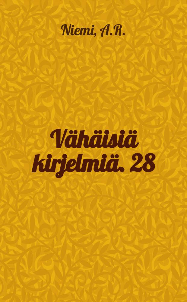 Vähäisiä kirjelmiä. 28 : A.J. - Sjögrenin kansanrunokokoelma